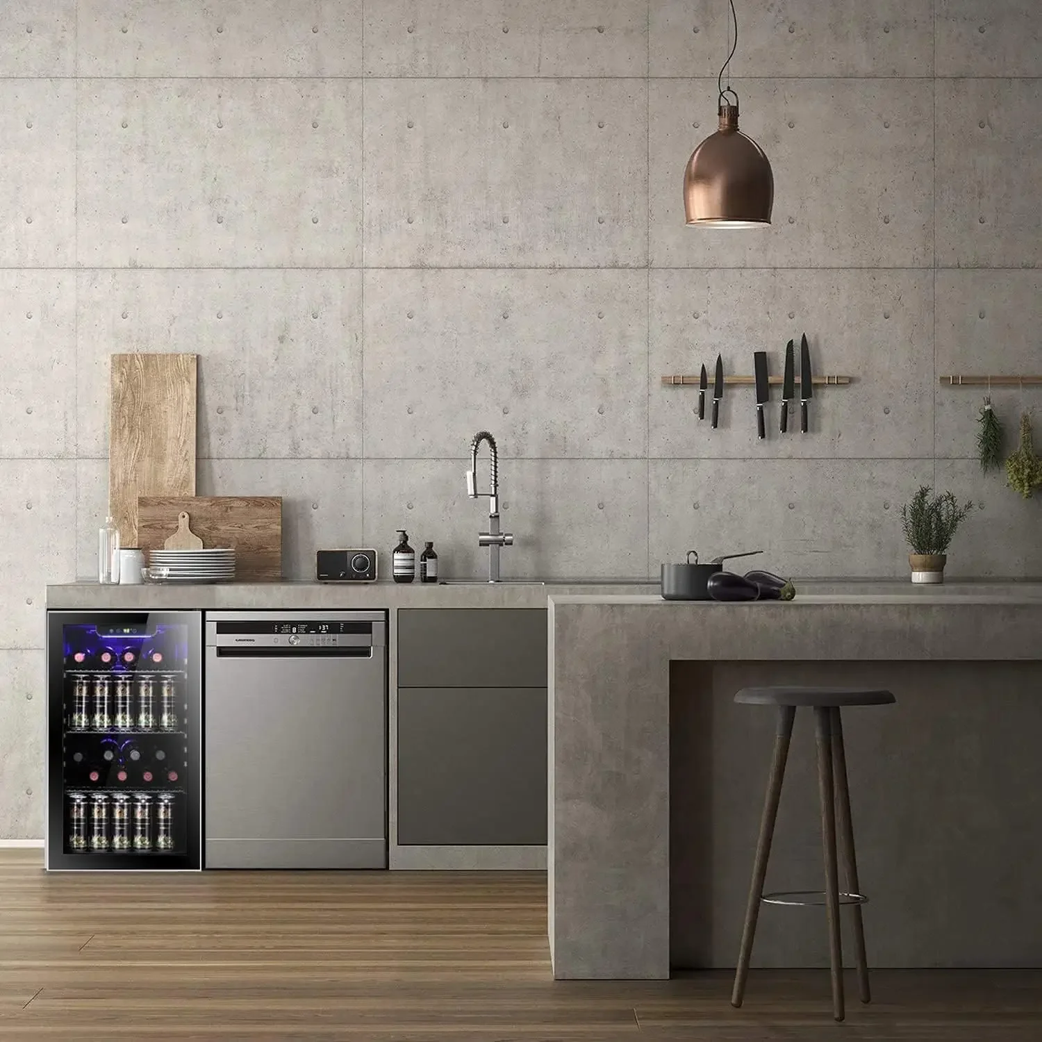 Wine Beer Cooler Fridge - 26 Bottle 130 Can Wine Cooler/Cabinet
