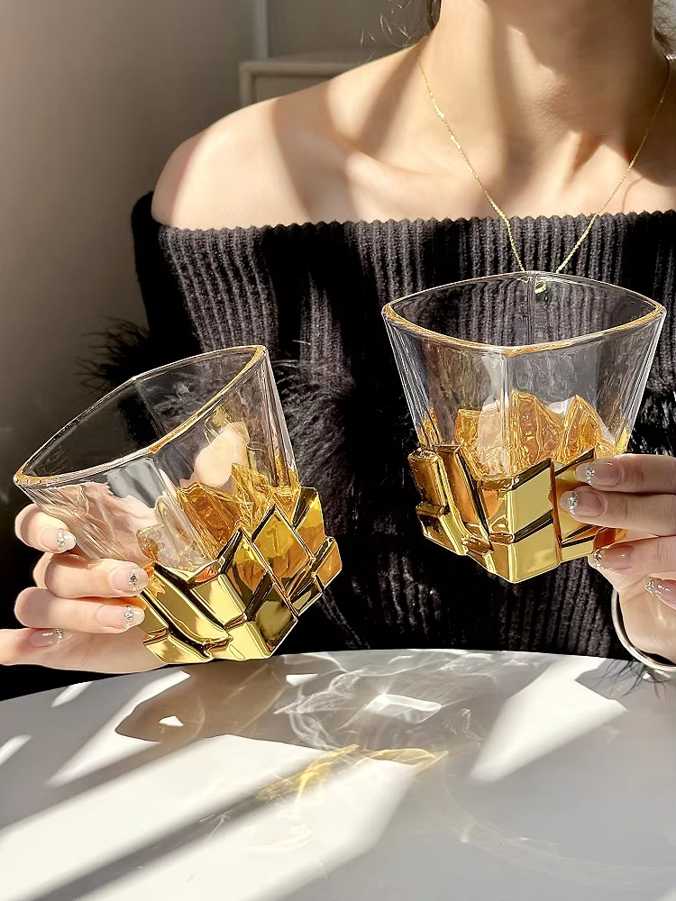 Wine Beer Drink - Space Gold Ice Cube Cup Artistic