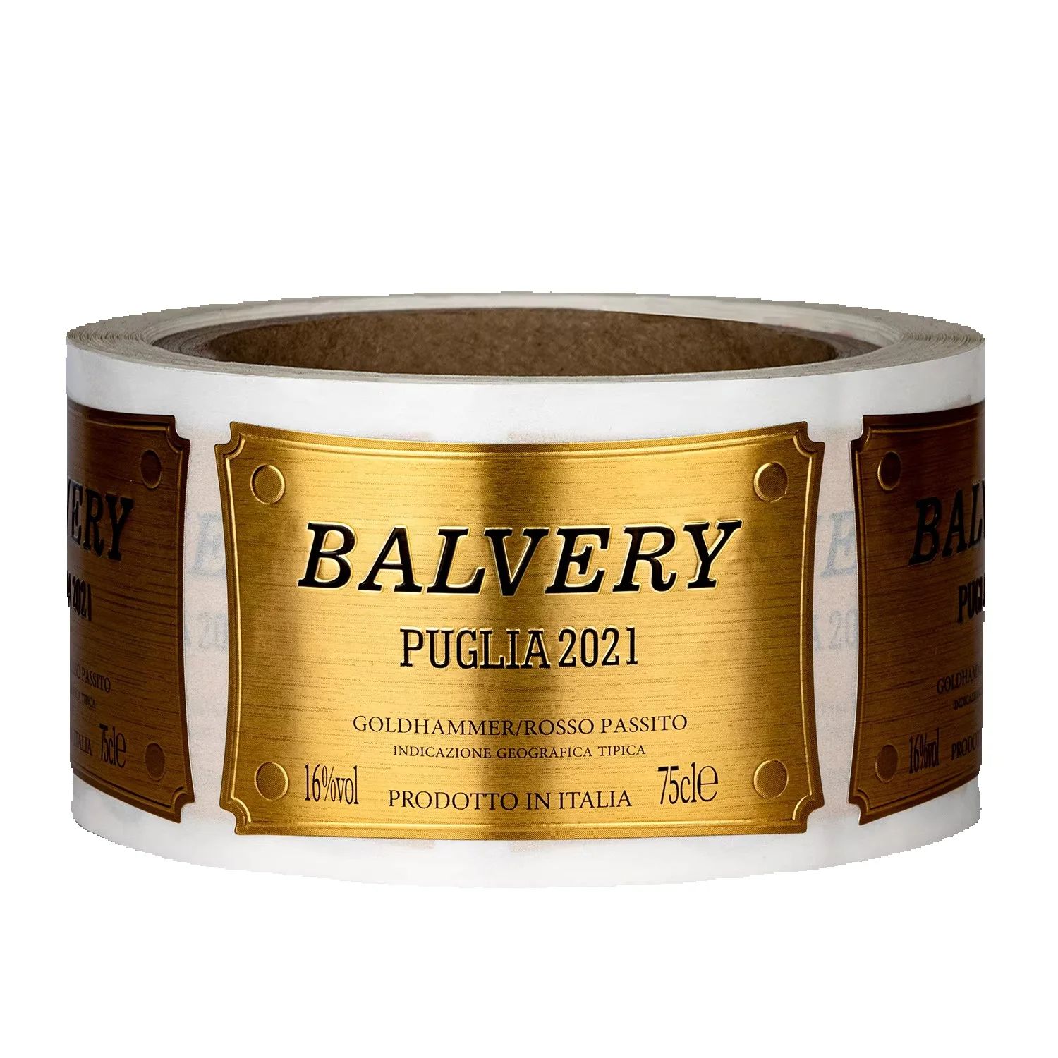 Wine Beer Bottle - Gold Foil Embossed Metal Paper Labels｜Custom
