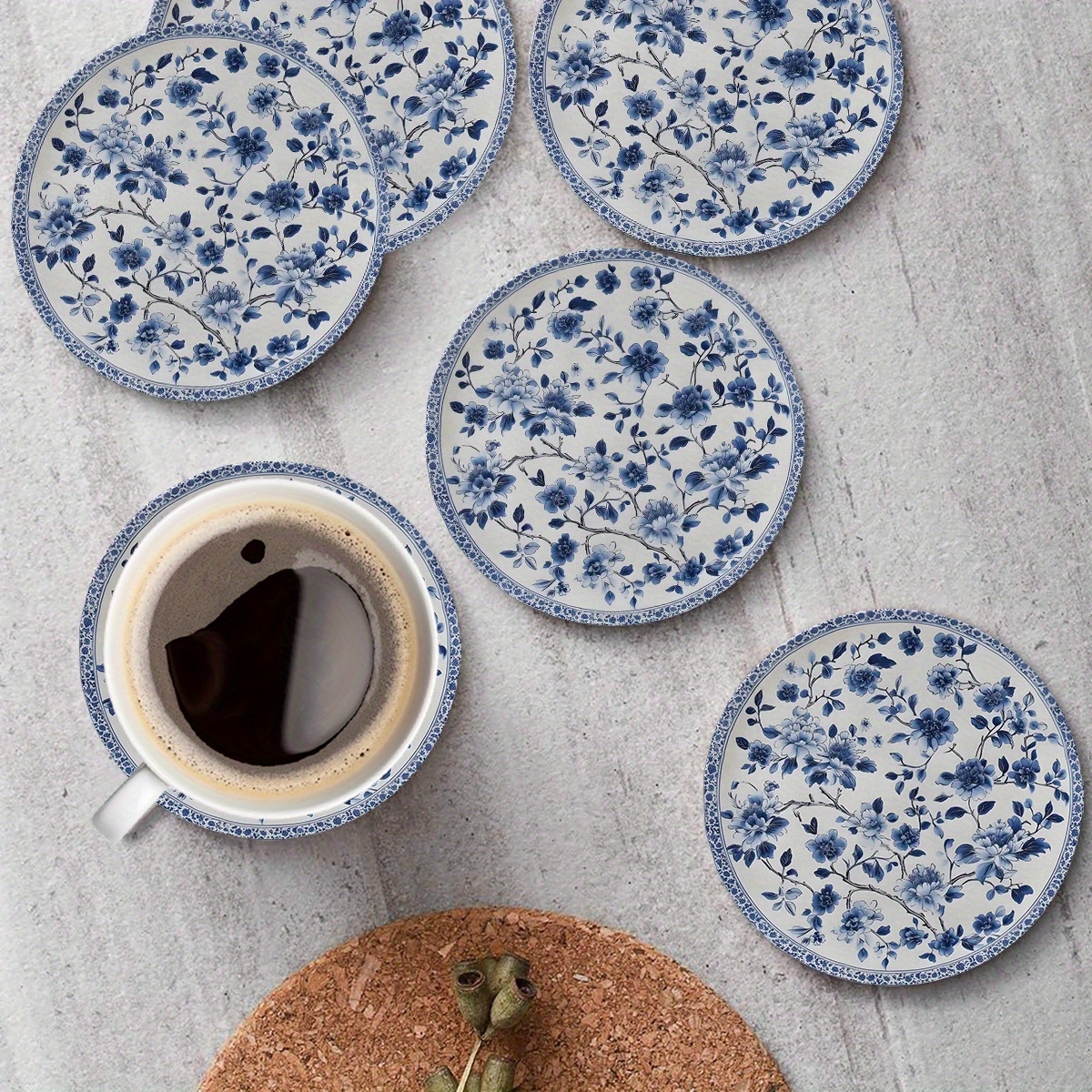 Wine Beer Glass - Chinese style Blue Porcelain Pattern 2D