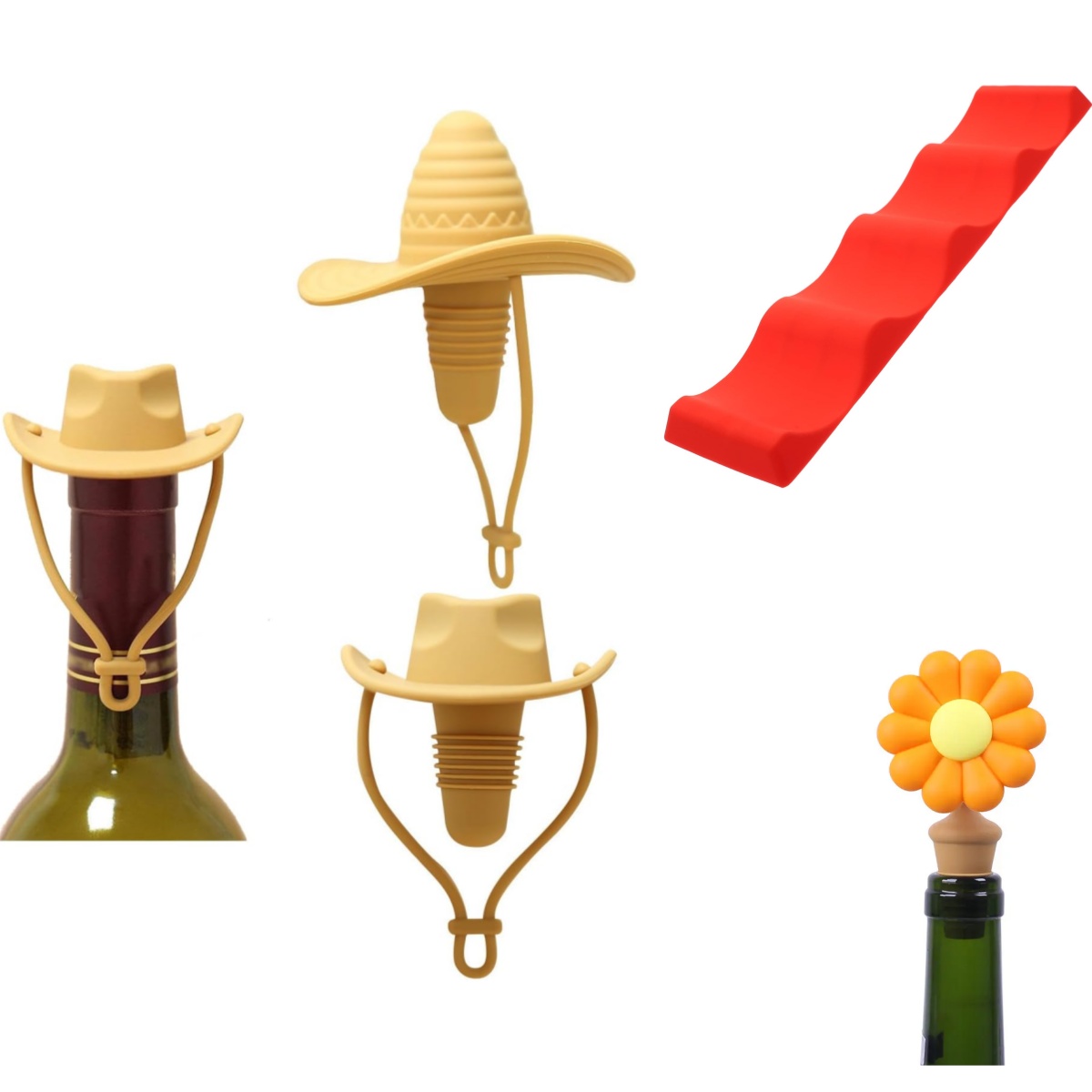 Wine Beer Hat - Reusable Creative Silicone Cowboy Hat Wine