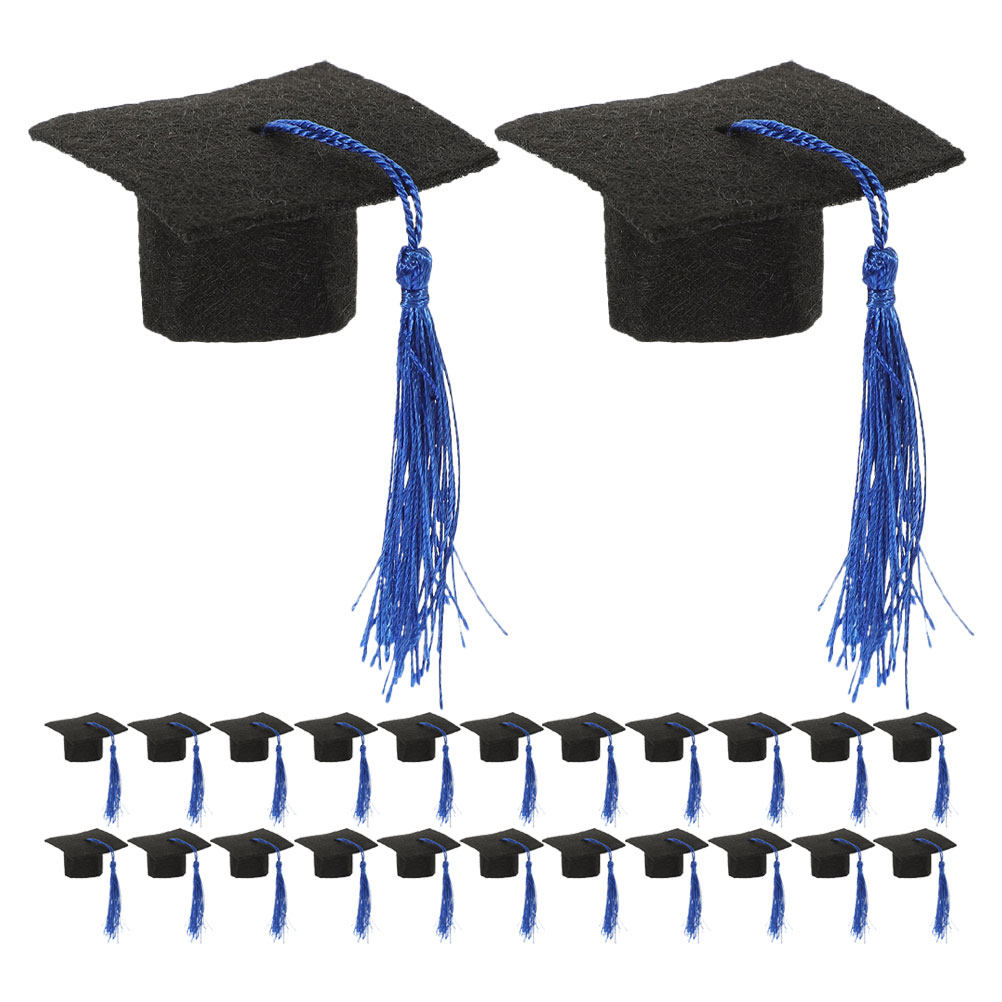 Wine Beer Hat - 24Pcs Mini Graduation Hats Tassel Felt