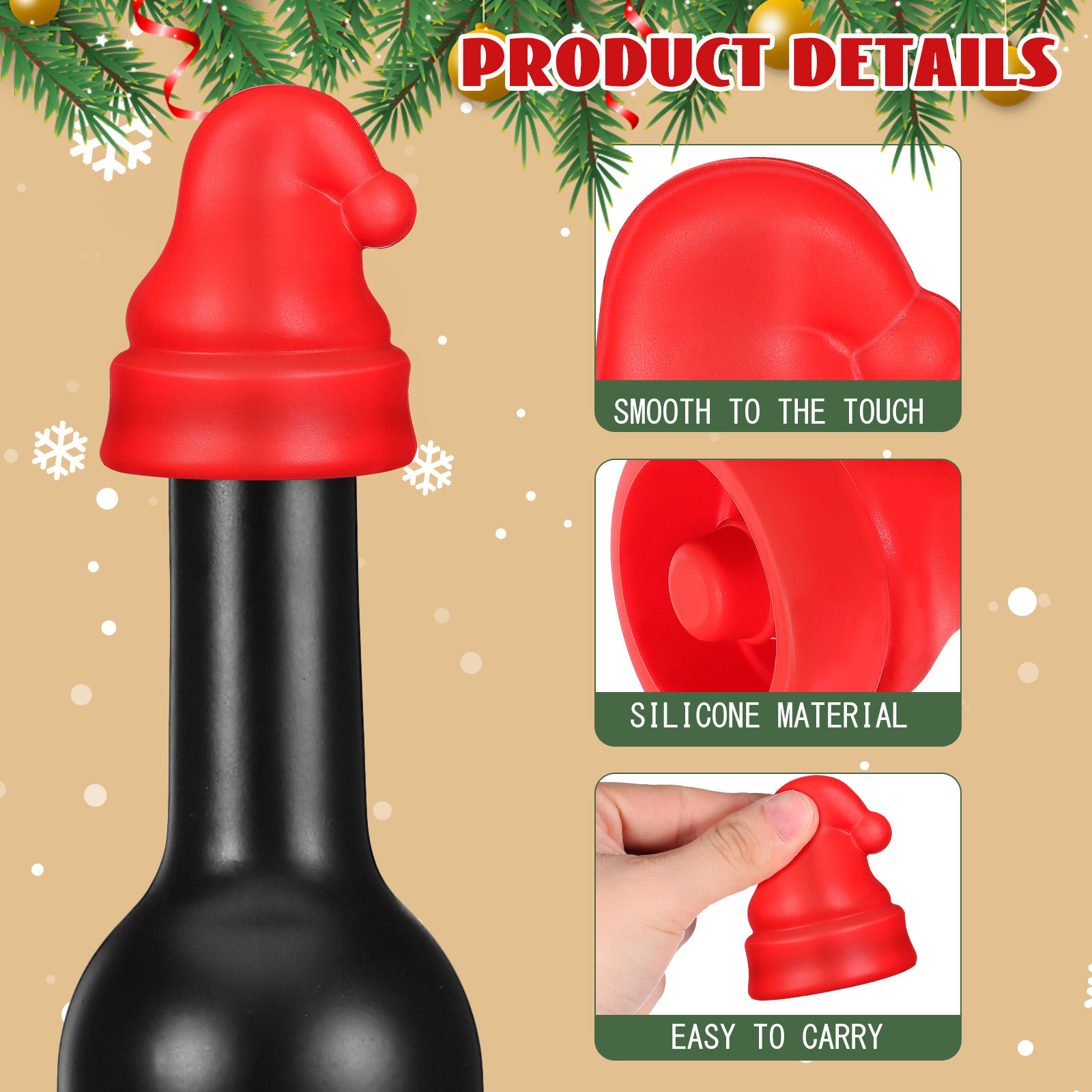 2Pcs Mini Santa Hat Wine Stopp - Wine Beer Hat recension och pris