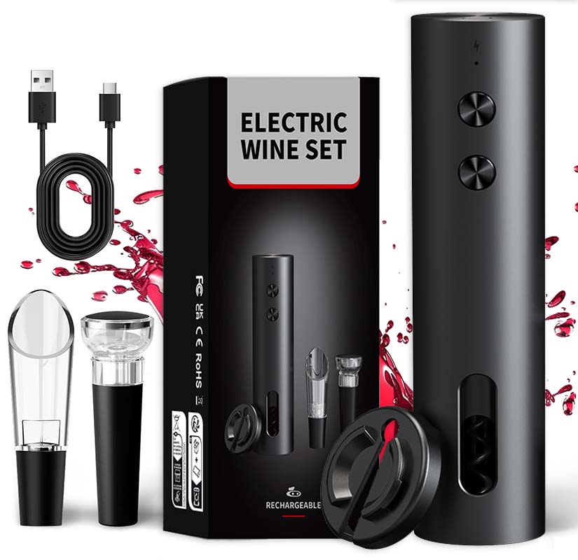 4-in-1 Electric Bottle Wine Op - Bottle Stopper Set recension och pris