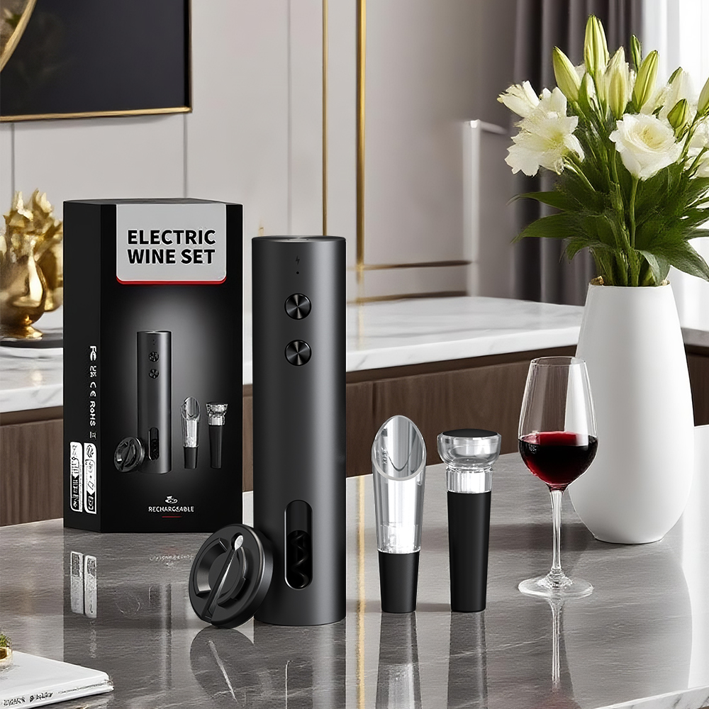 4-in-1 Electric Bottle Wine Op - Bottle Stopper Set recension och pris