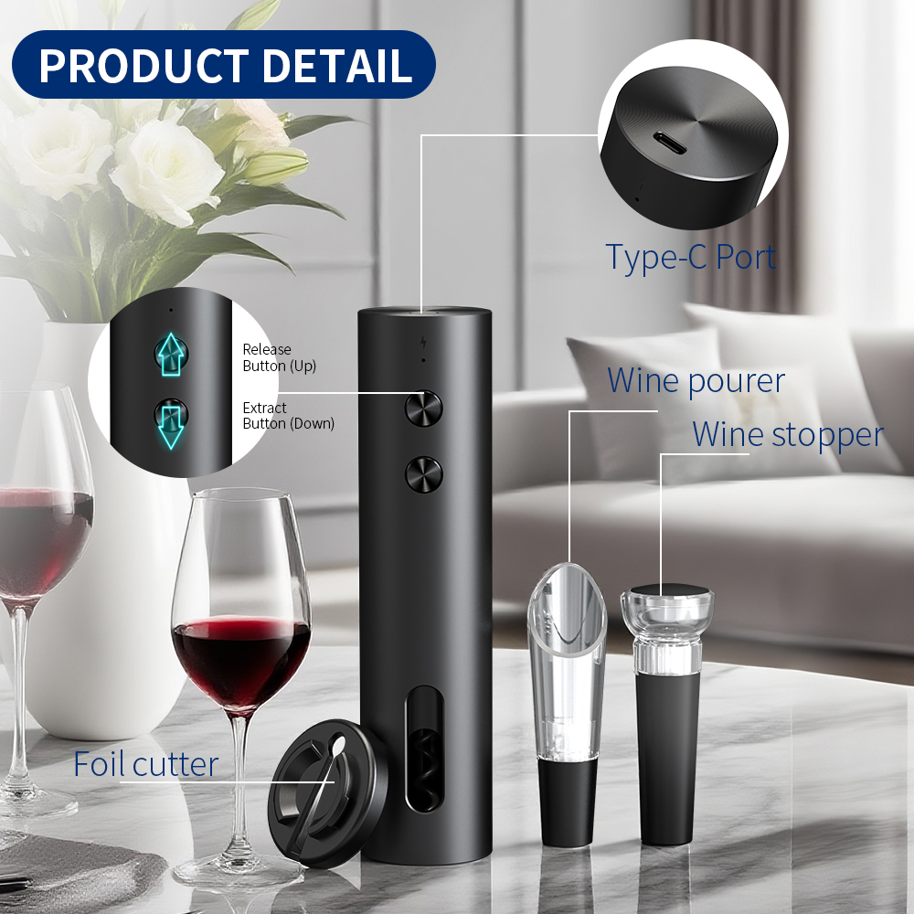 4-in-1 Electric Bottle Wine Op - Bottle Stopper Set recension och pris