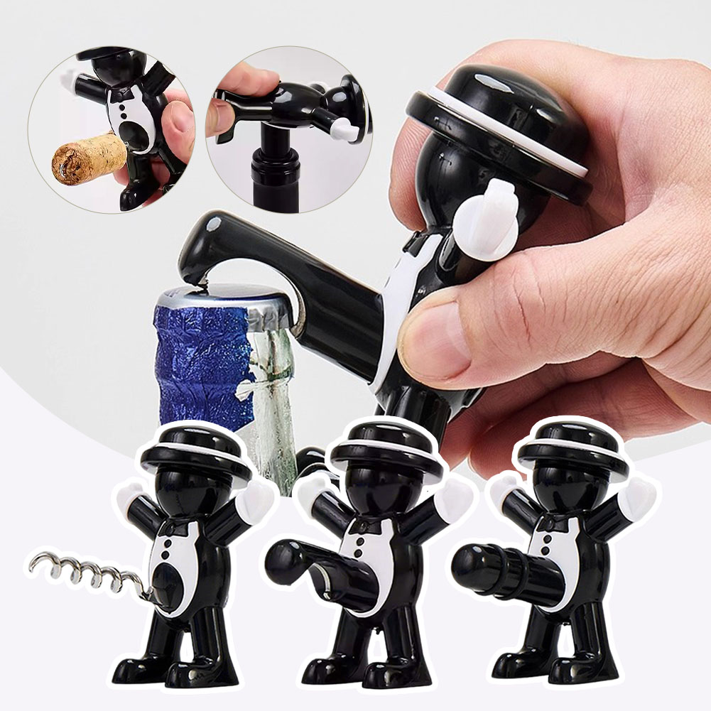 Black Cool Man Bottle Opener E - Wine Beer Bottle recension och pris