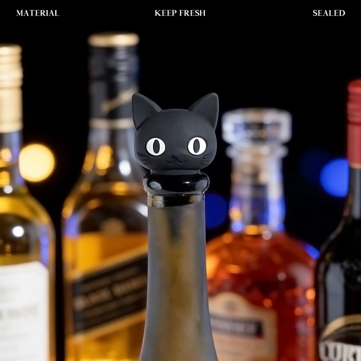 2026 new cute cat design, univ - Bottle Stopper Set recension och pris