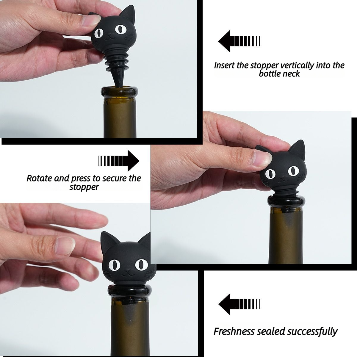 2026 new cute cat design, univ - Bottle Stopper Set recension och pris