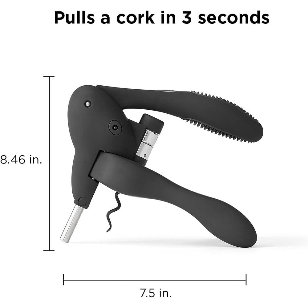 Black Wine Corkscrew with Foil - Bottle Stopper Set recension och pris