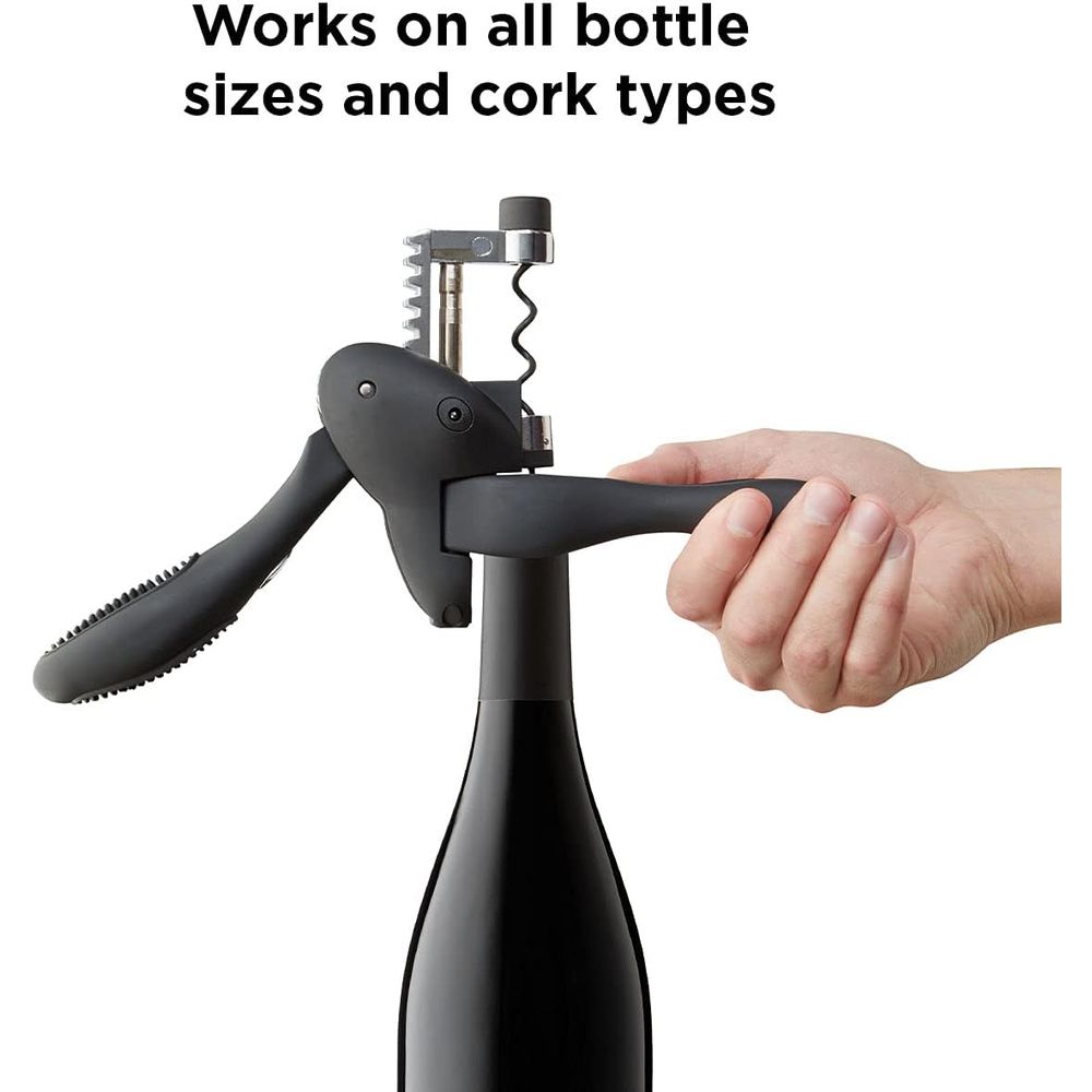 Black Wine Corkscrew with Foil - Bottle Stopper Set recension och pris