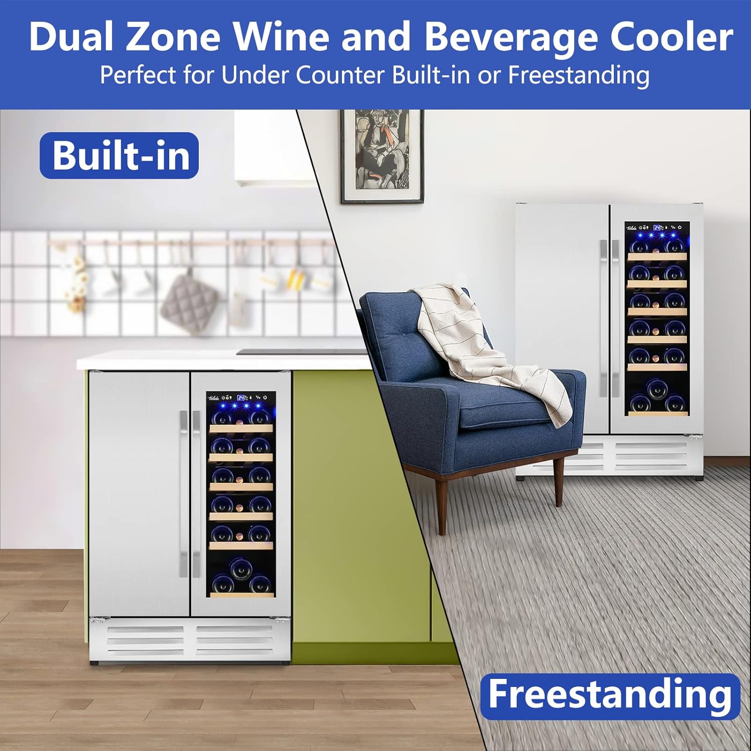 Wine and Beverage Refrigerator - Wine Beer Cooler Fridge recension och pris