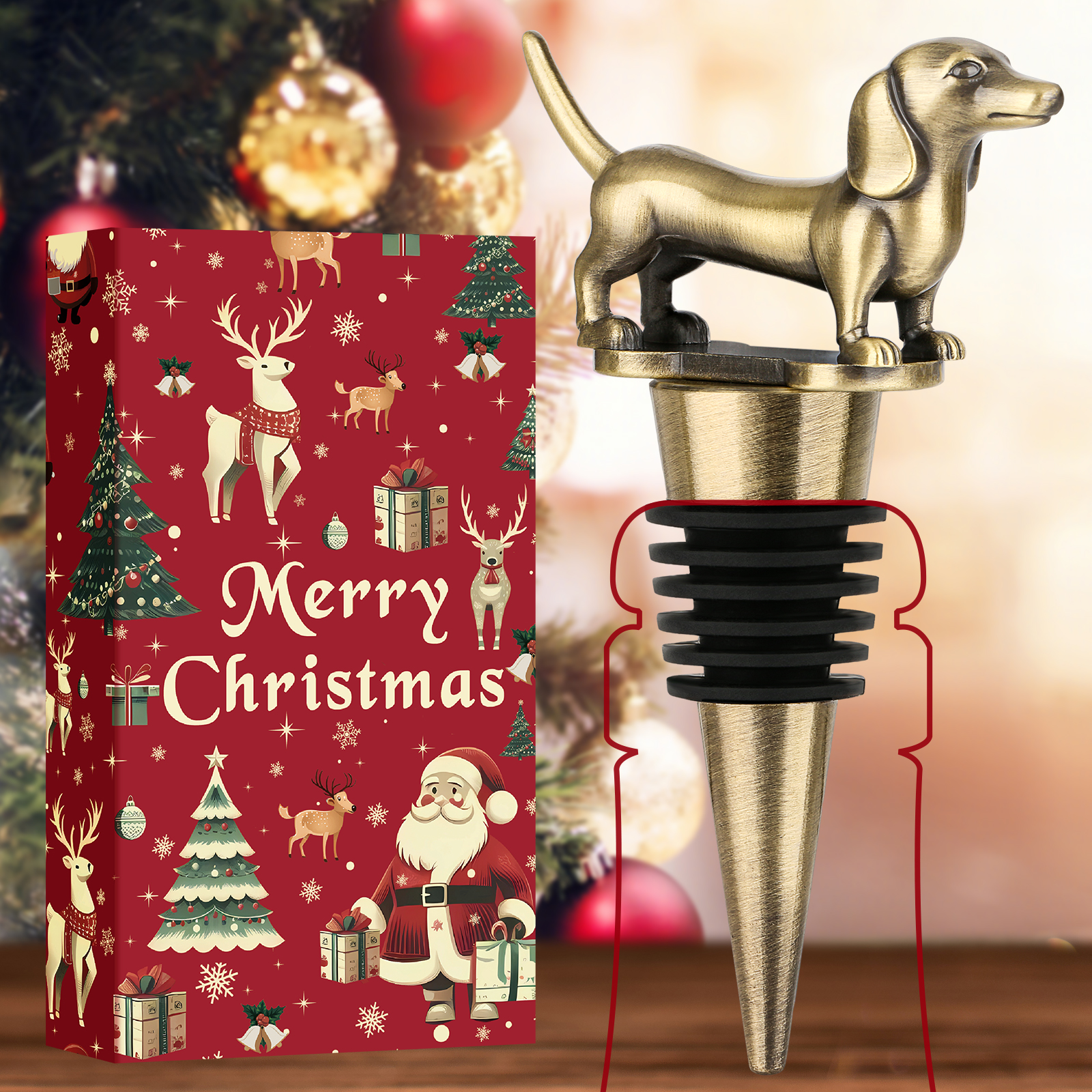 LKKCHER Dachshund Dog Wine Bot - Bottle Stopper Set recension och pris