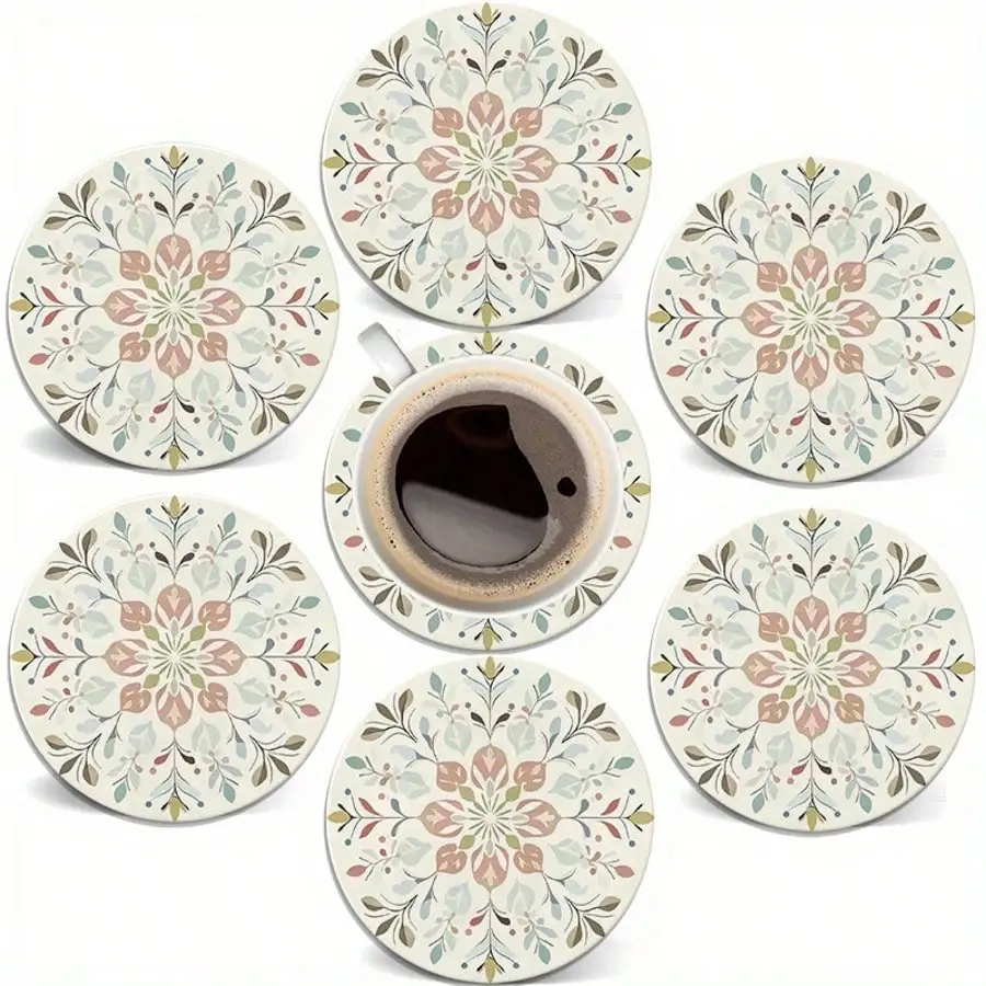 6pcs/Set Bohemian Floral Patte - Wine Beer Drink recension och pris
