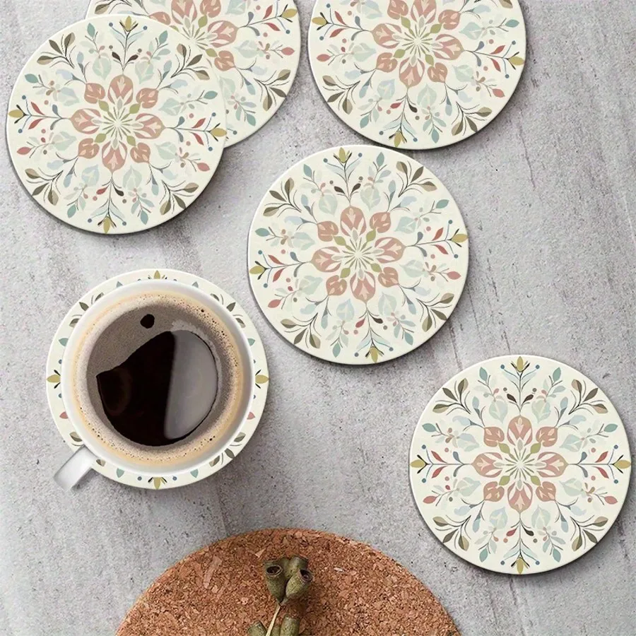 6pcs/Set Bohemian Floral Patte - Wine Beer Drink recension och pris