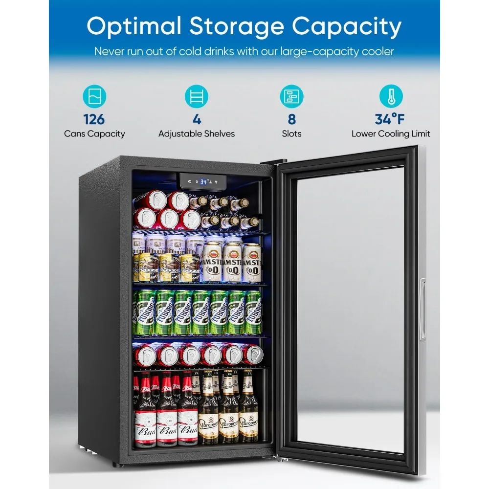Beverage Refrigerator Cooler - - Wine Beer Cooler Fridge recension och pris