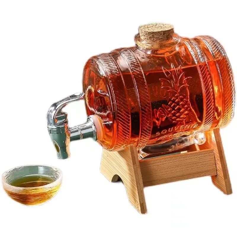 1L Beverage Barrel with Faucet - Wine Beer Rack recension och pris