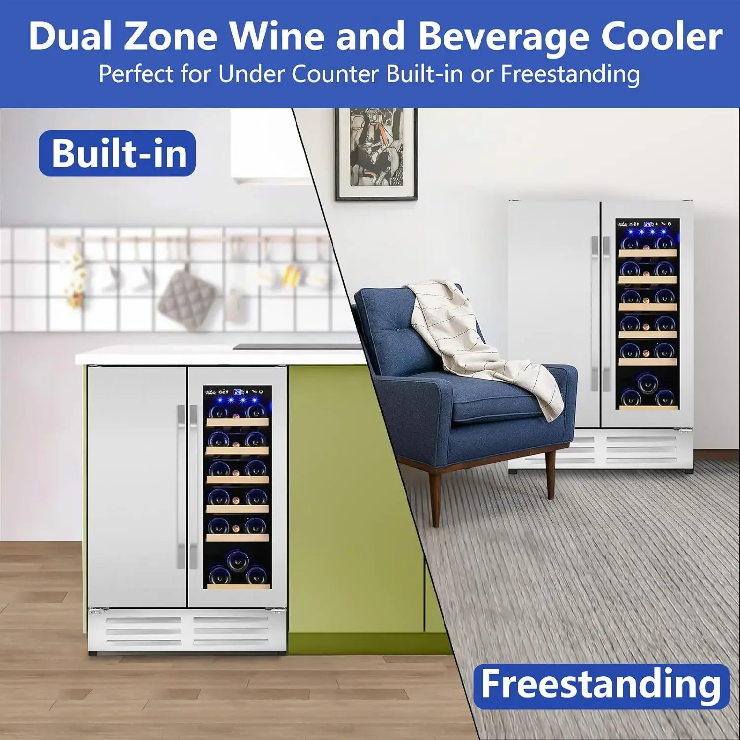 Wine and Beverage Refrigerator - Wine Beer Cooler Fridge recension och pris