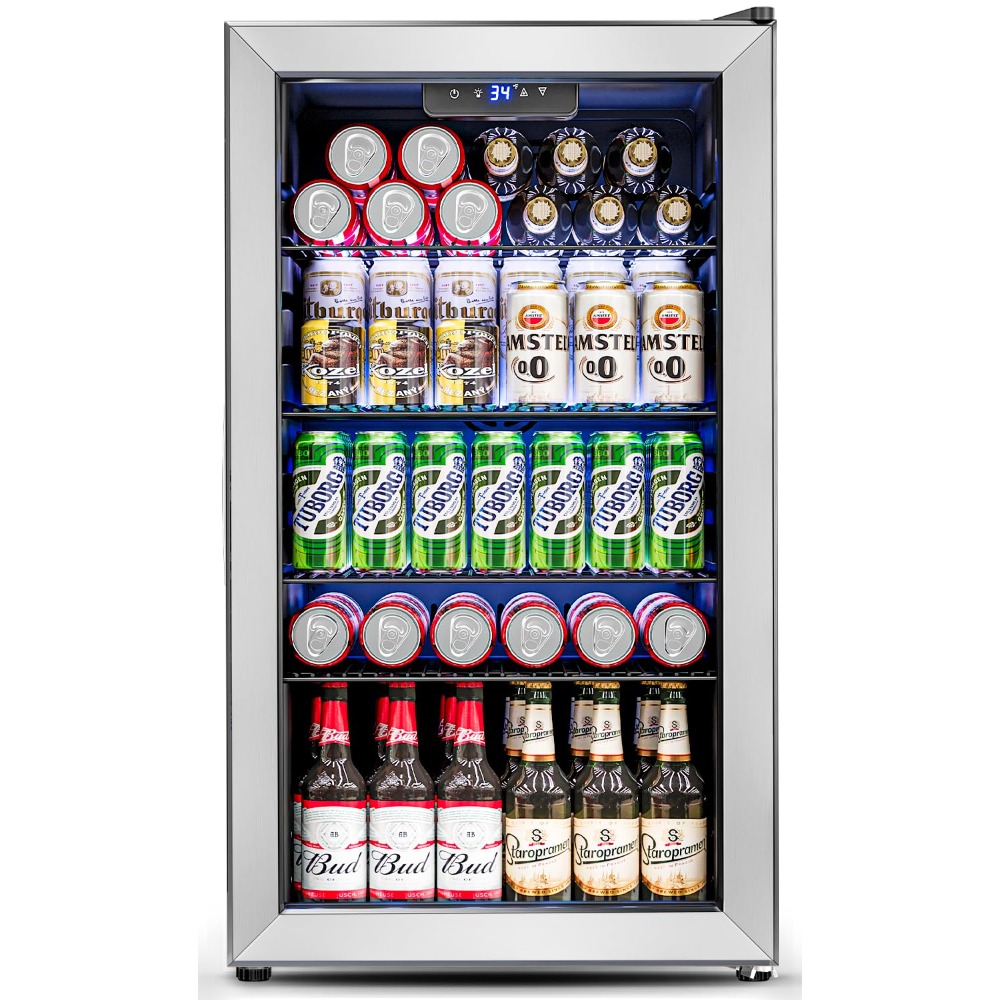 3.2 Cu.Ft Mini Fridge with Gla - Wine Beer Cooler Fridge recension och pris