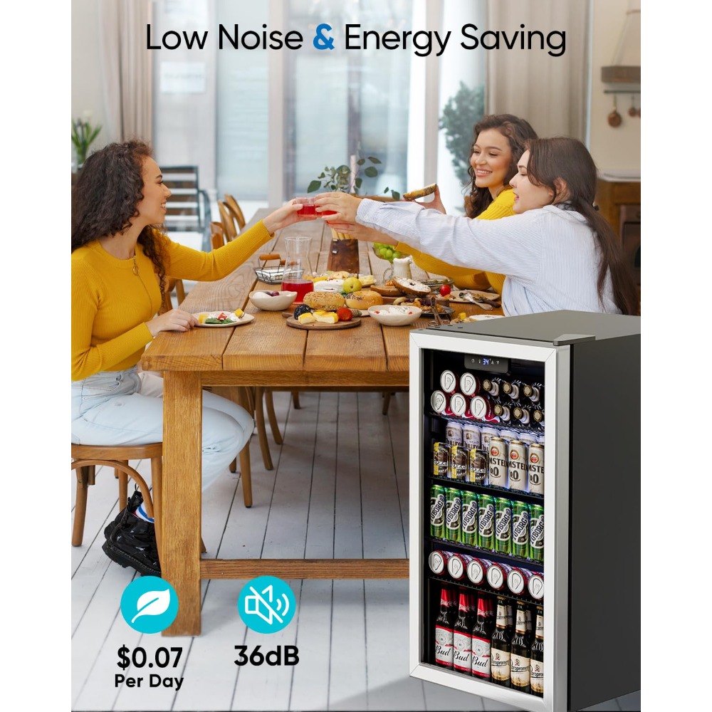 3.2 Cu.Ft Mini Fridge with Gla - Wine Beer Cooler Fridge recension och pris