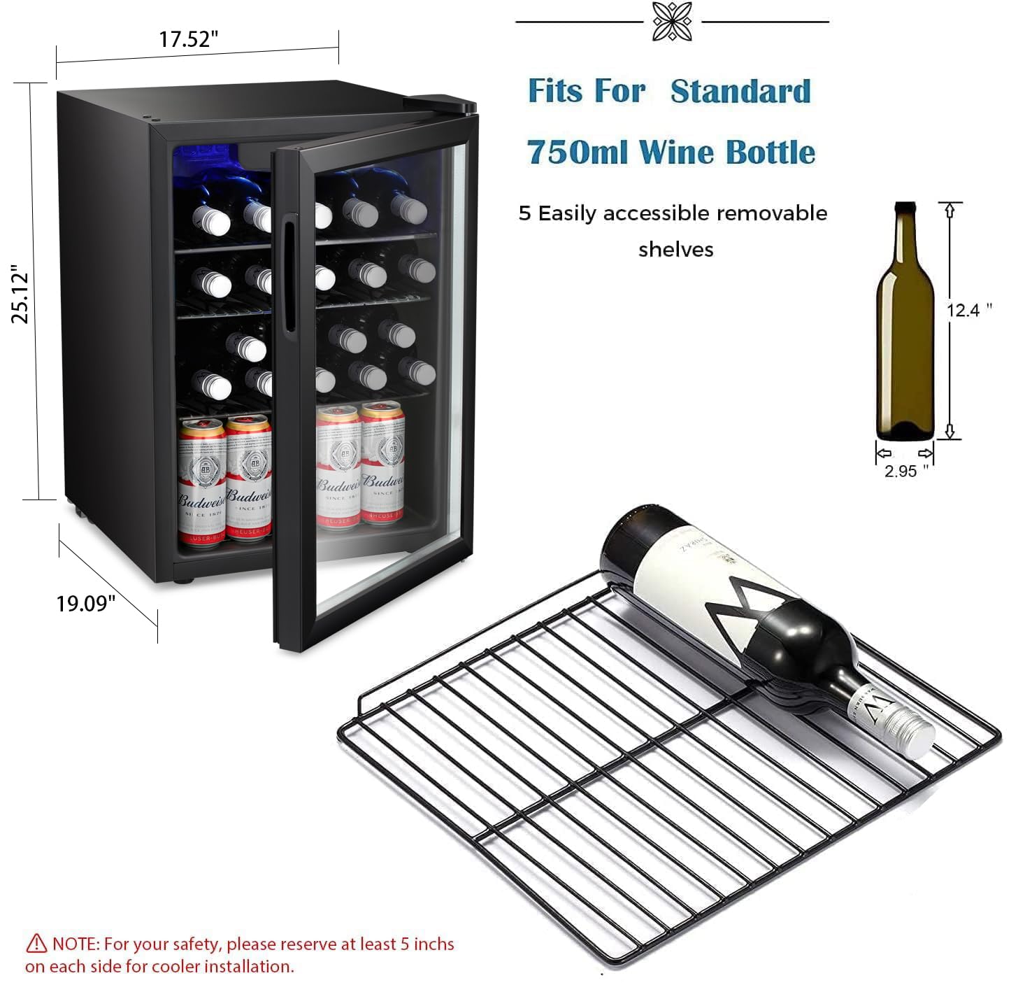 16 Bottle Wine Cooler/Cabinet  - Wine Beer Cooler Fridge recension och pris