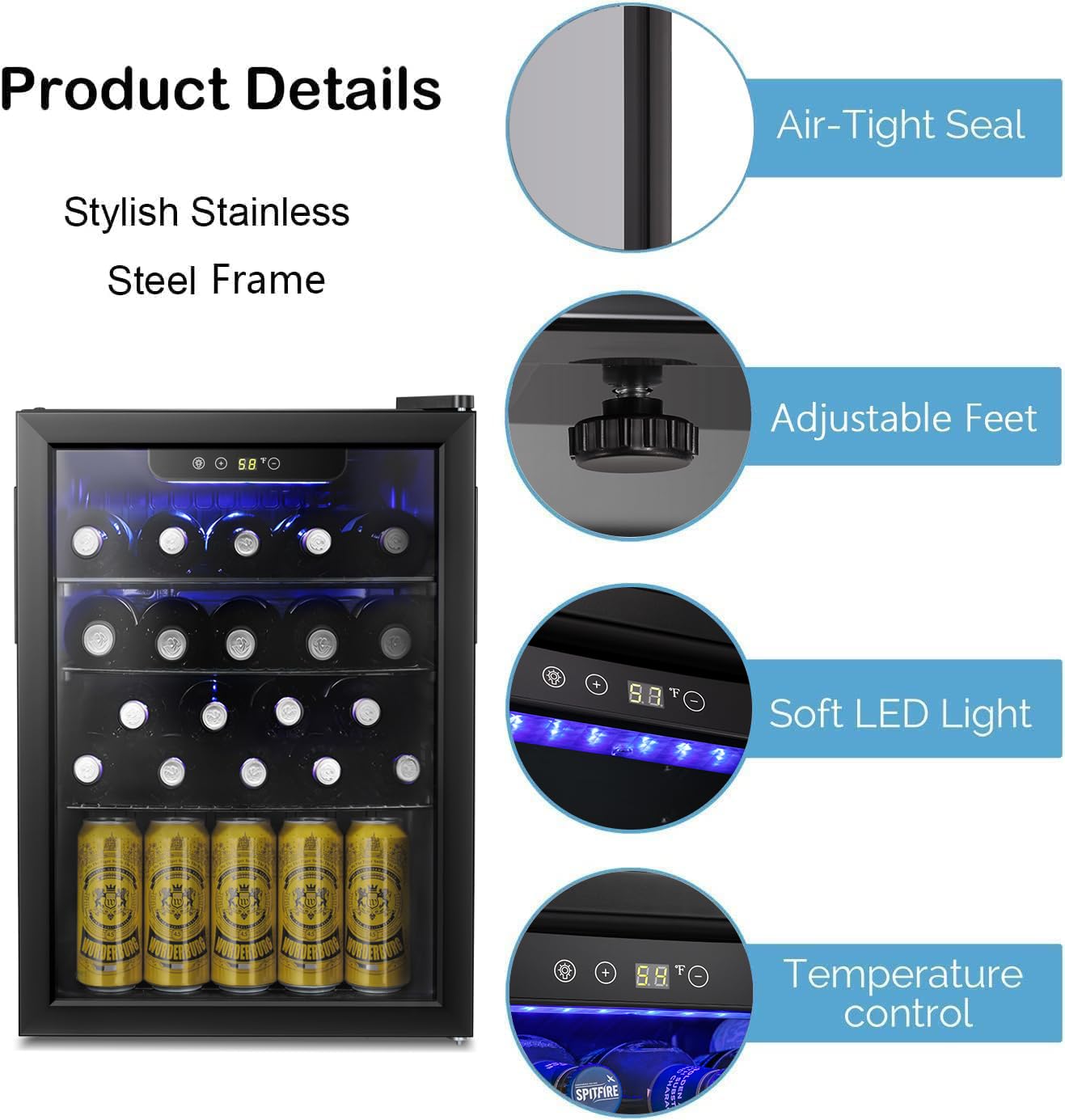16 Bottle Wine Cooler/Cabinet  - Wine Beer Cooler Fridge recension och pris