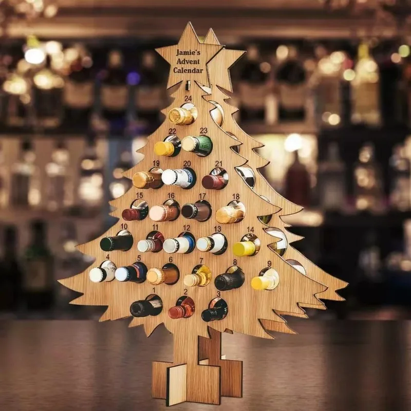 Christmas Tree Wooden Wine Rac - Wine Beer Rack recension och pris