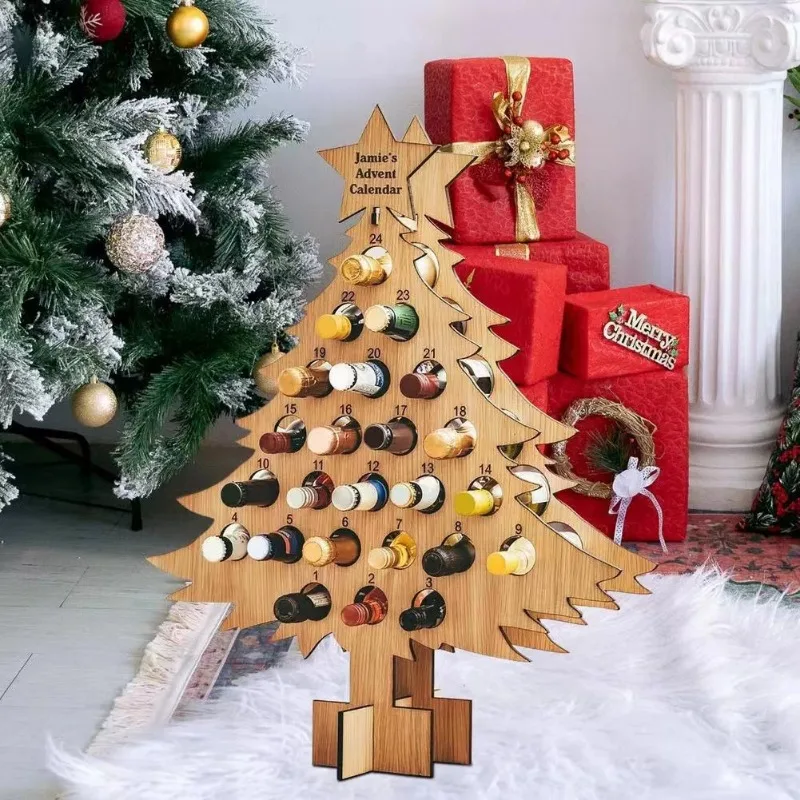 Christmas Tree Wooden Wine Rac - Wine Beer Rack recension och pris