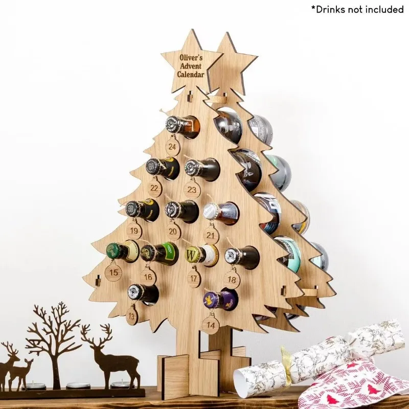 Christmas Tree Wooden Wine Rac - Wine Beer Rack recension och pris